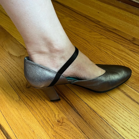 THIERRY RABOTIN Metallic Leather Heels 39.5 - Picture 8 of 10